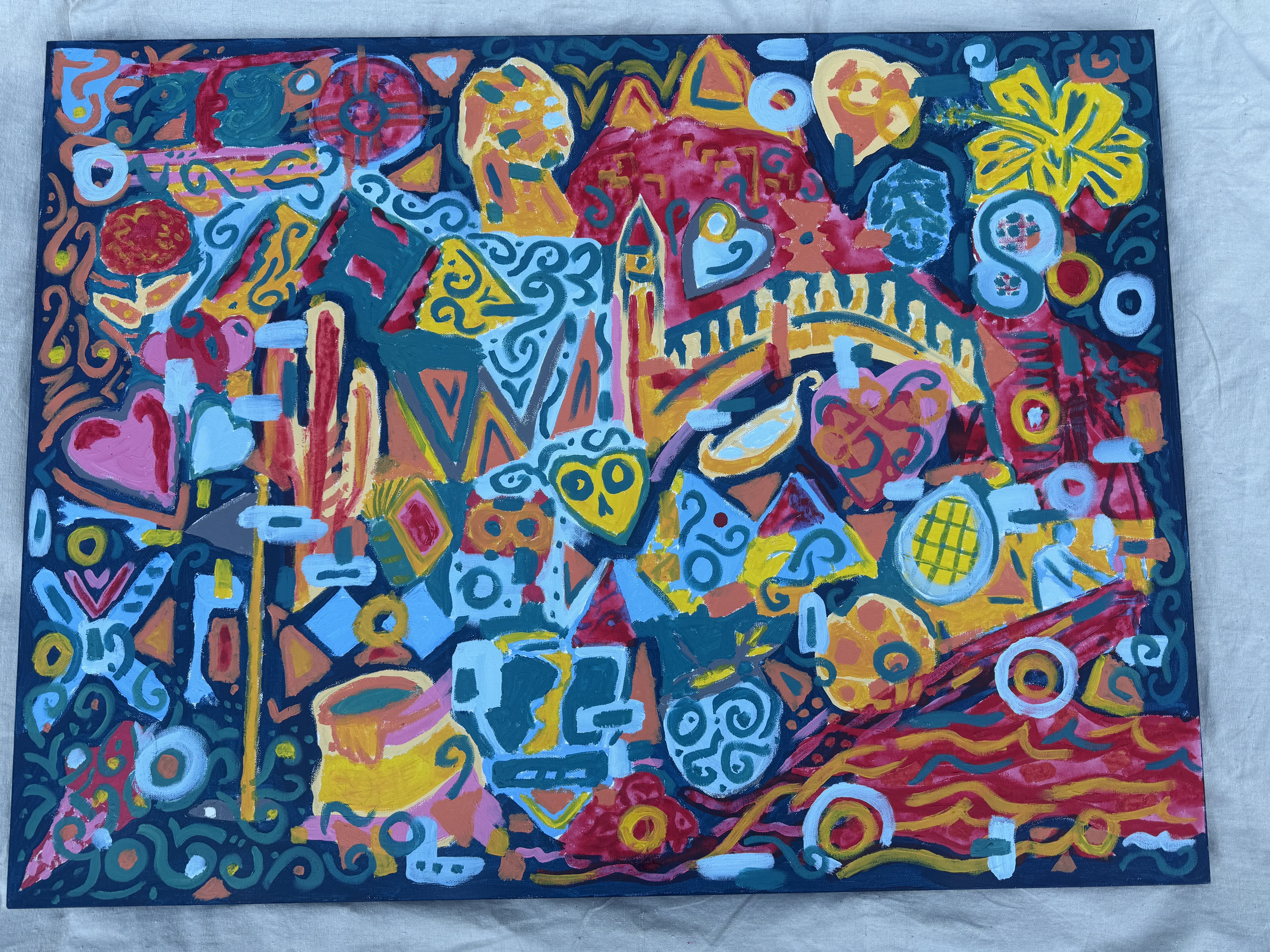 A finished Family HeART Work painting